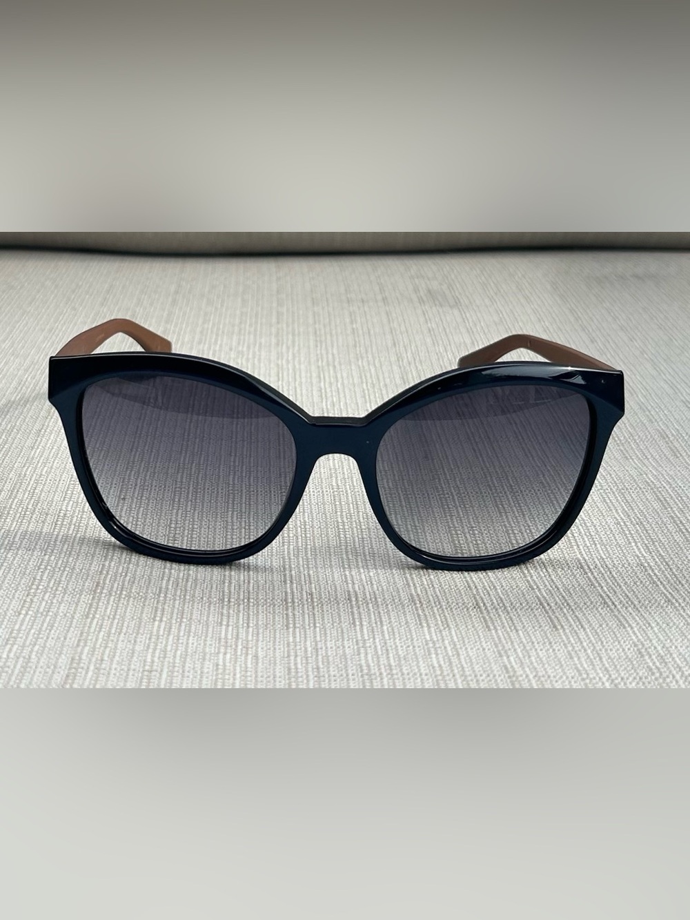 Fendi Black Frame Gradient Smoke Lens Cat-Eye Sunglasses